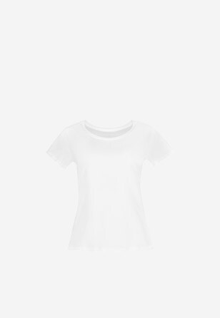 Bílé bavlněné dámské tričko s malým logem 98003-89