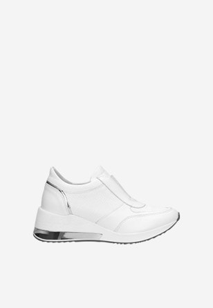 Trendy bílé botasky dámské z kvalitní hladké kůže 46027-59