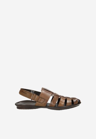 Hnědé pánské kožené sandály s plnou špičkou 29001-52