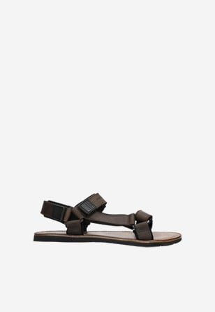 Pohodlné pánské kožené sandály v tmavě hnědé barvě 29003-92