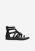 Dámske sandále nízke z čiernej lícovej kože