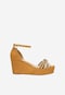 Jasnobrązowe sandały damskie na koturnie z minikolekcji POWER CORD 76025-63