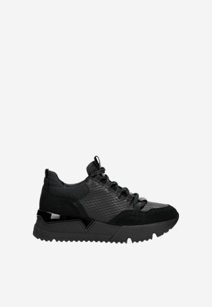 Designové černé botasky dámské z kvalitních materiálů 46062-81