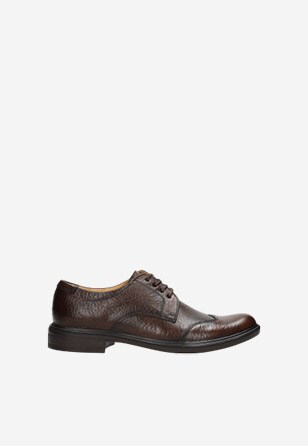 Pánské kožené boty v tmavě hnědém provedení 10067-52