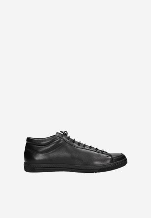 Černé kožené botasky dámské v minimalistickém stylu 46064-51