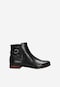 Stylové černé kožené kotníkové boty dámské na zip 55066-51