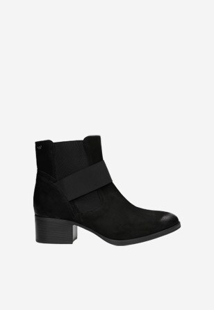 Černé dámské kotníkové boty z velurové kůže 55033-81
