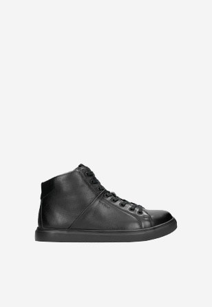 Černé pánské kotníkové boty ve sportovním stylu