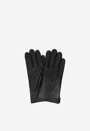 Pánské zimní rukavice z kvalitní černé kůže