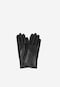 Černé dámské kožené rukavice s ozdobným detailem 98116-51