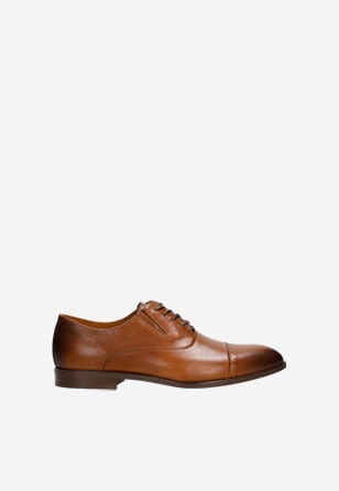 Jasně hnědé elegantní pánské kožené boty
