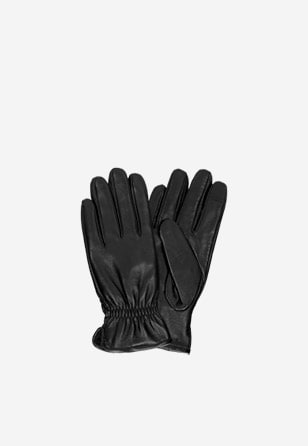 Czarne skórzane rękawiczki męskie 98123-51