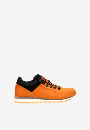 Pomerančovo-černé botasky pánské vhodné na celoroční nošení 10078-75