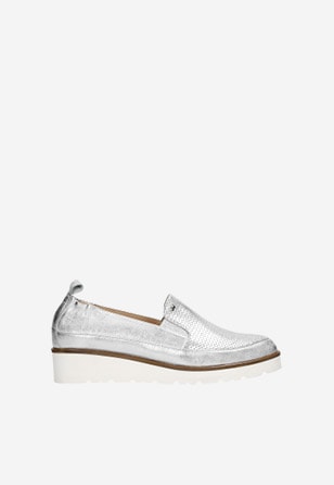 Stříbrné dámské sneakers z kvalitní italské kůže 46008-59