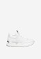 Białe sneakersy damskie ze srebrnymi elementami 46040-89