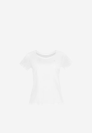 Jednoduché bílé dámské tričko z kvalitní bavlny 98007-89