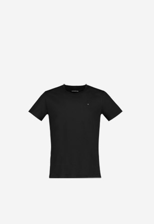 Czarna koszulka męska z dekoltem w serek 98004-81
