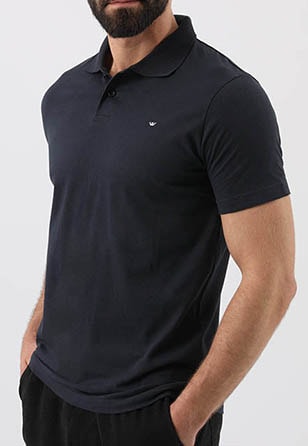 Pánské tričko s límečkem v granátové barvě 98008-86