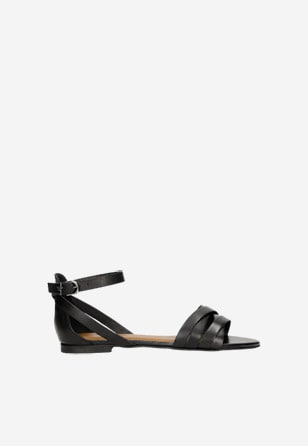 Černé kožené sandály dámské z kvalitní kůže 76015-51