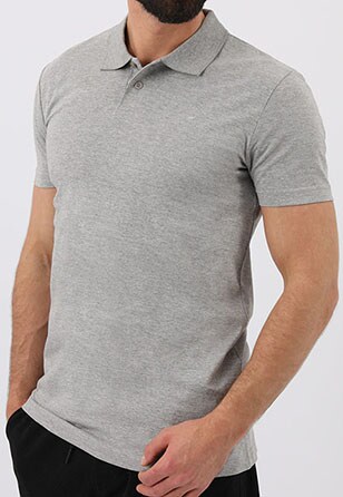 Pánské tričko s límečkem v popelové barvě 98008-80