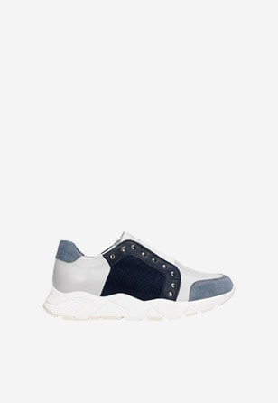 Moderní dámské sneakers v kombinaci bílé a odstínů modré  46090-86