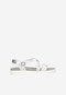 Srebrne sandały damskie na białej podeszwie 76014-59