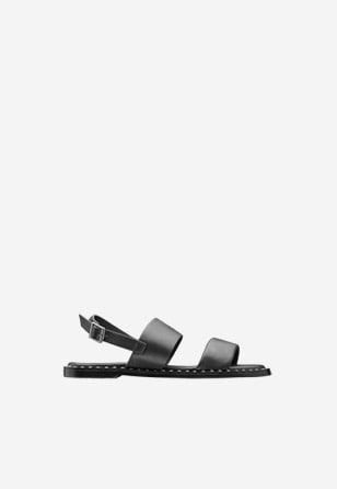 WJS czarne klasyczne sandały damskie