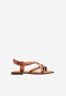 WJS brązowe sandały damskie na płaskiej podeszwie WJS74024-52
