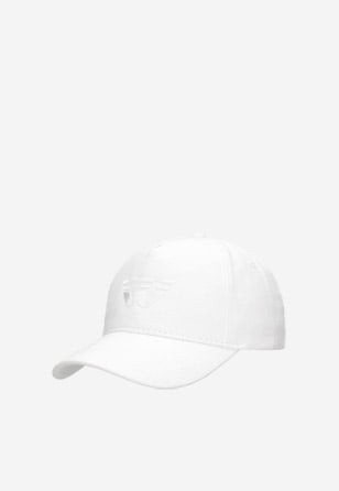 Biała czapka z daszkiem z logo 96009-12