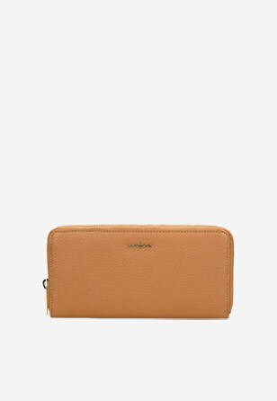 Duży skórzany portfel damski w kolorze jasnego brązu 91019-53