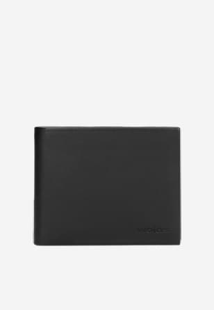 Czarny skórzany portfel męski poziomy 91032-81