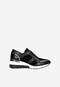 Czarne sneakersy damskie ze srebrnymi wstawkami 46107-71