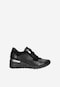 Czarne sneakersy damskie z ozdobnym zamkiem  46091-71