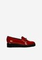 Czerwone lakierowane loafersy damskie  46103-35