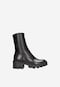 Elegantní dámské kotníkové boty z černé kůže 55101-81