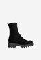 Czarne jesienne bikery damskie z dwoiny welurowej i stretchu  55100-81