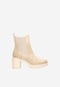 Béžové kožené kotníkové boty dámské typu chelsea 55109-64