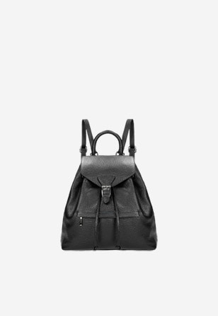 Černý městský batoh dámský z kvalitní hladké kůže 80197-51