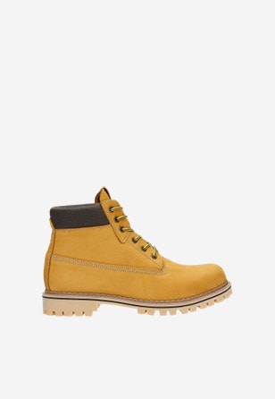 Žluté kotníkové boty pánské ve stylu farmářek