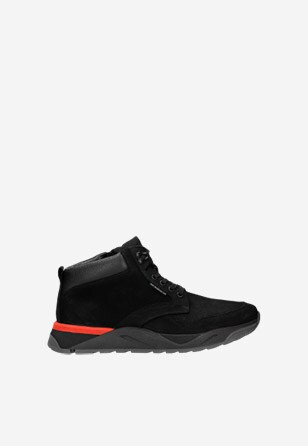 Černé kotníkové boty pánské ve sportovním stylu 24046-71