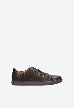 Trendy tmavě hnědé kožené pánské letní boty 9060-02