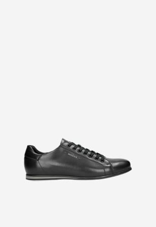 Czarne minimalistyczne sneakersy męskie w klasycznym stylu 8071-51