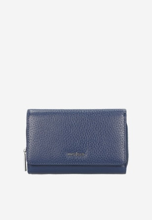Stylová dámská peněženka malá z hladké modré kůže 91036-56