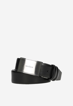 Černý kožený pásek pánský s automatickou přezkou 93061-51