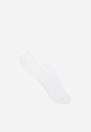 Białe stopki bawełniane z silikonem na pięcie 97039-89
