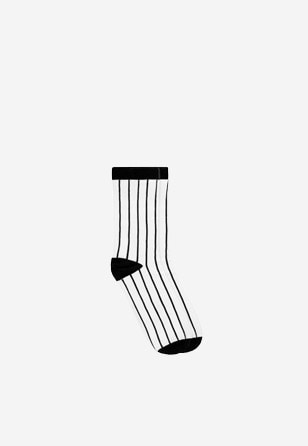 Pruhované dámské ponožky v černo-bílé barvě 97028-81
