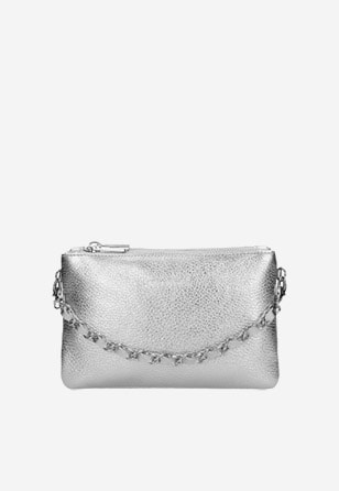 Malá stříbrná dámská kabelka z kvalitní kůže 80116-59