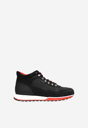 Czarne sneakersy męskie z czerwonymi elementami